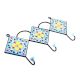 Turquoise And Yellow Ceramic Floral Tiles Hooks